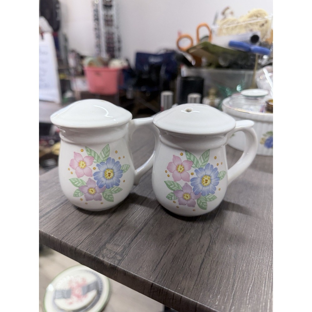 Vintage SJL Wildflower Salt And Pepper Shakers